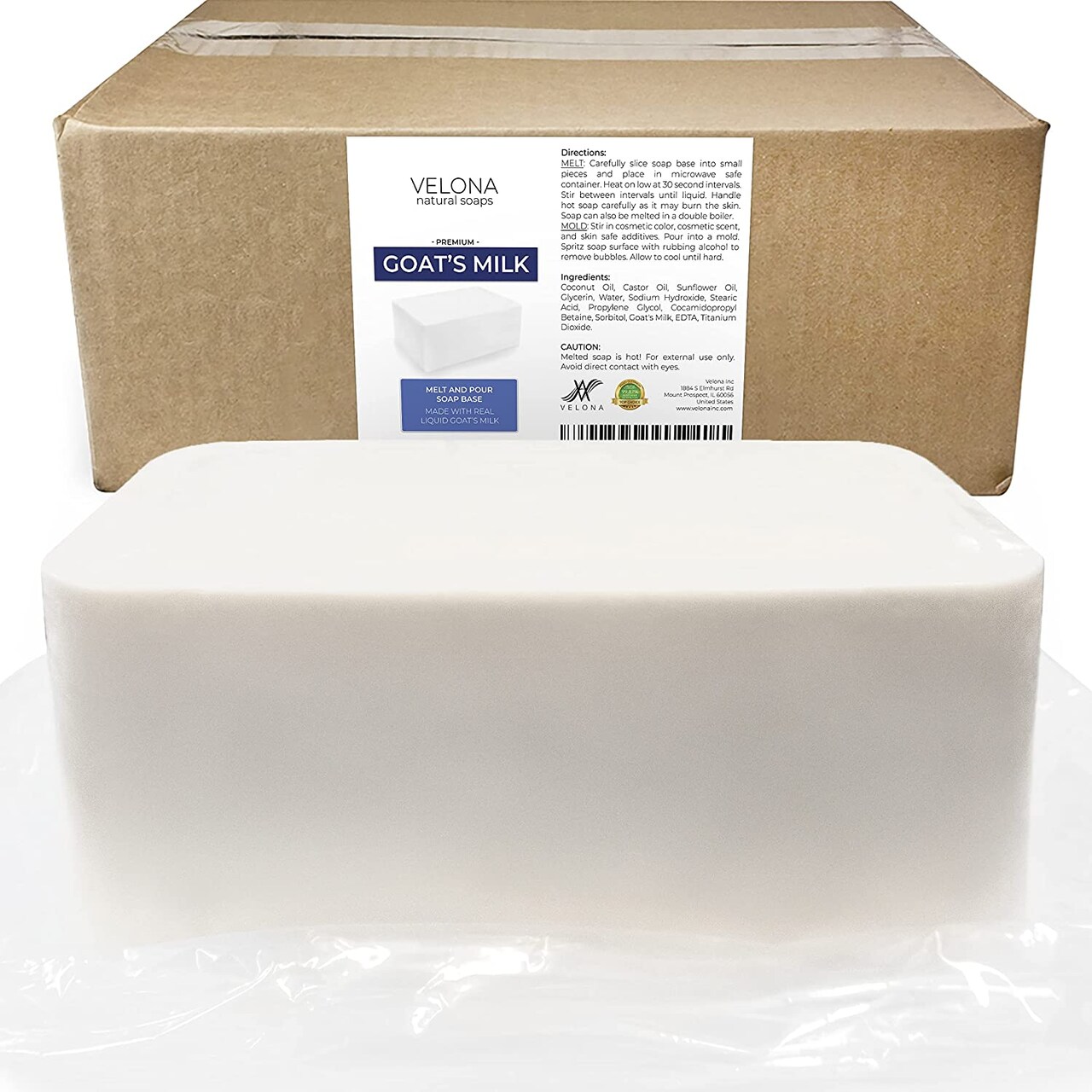 25 LB - GOATS MILK Soap Base by Velona | SLS/SLES free | Melt and Pour | Natural Bars For The Best Result for Soap-making…